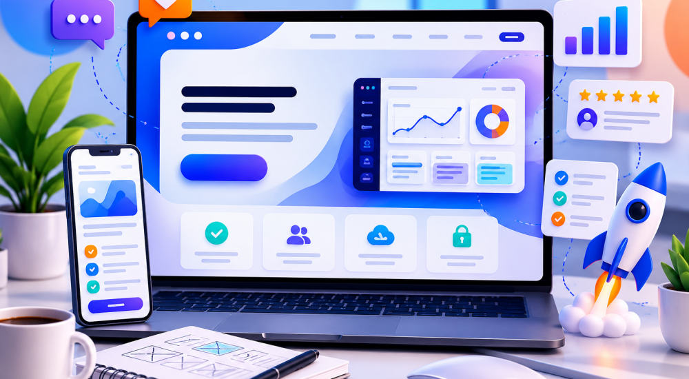 An image of a SaaS landing page.